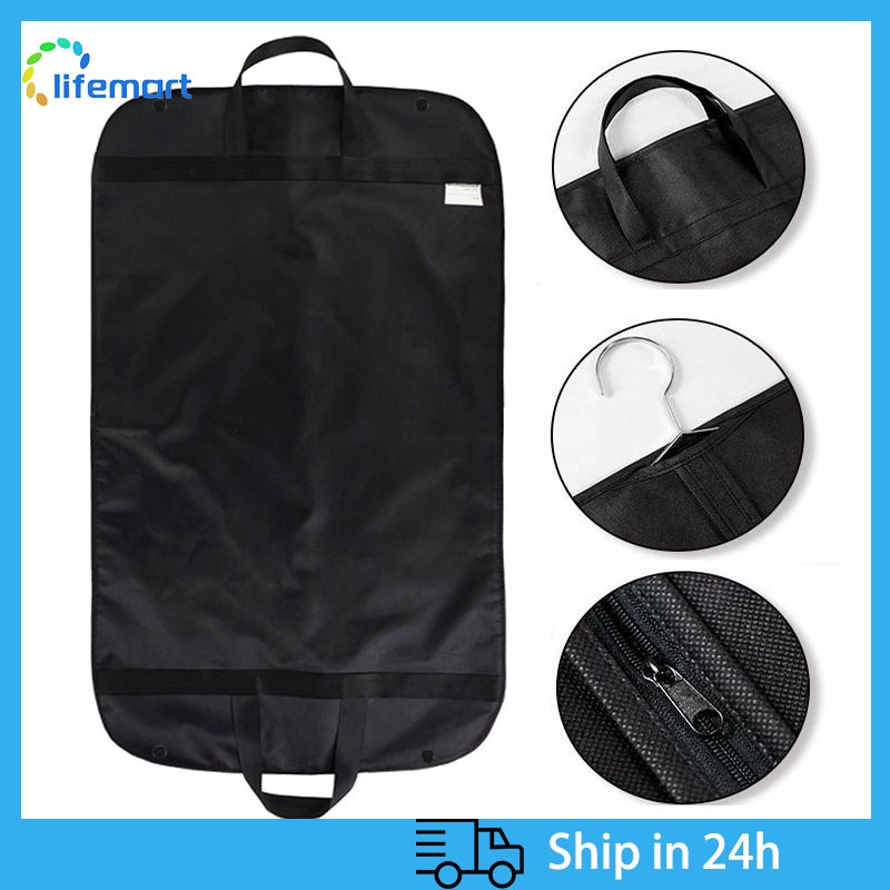 Black Suit Bag Dustproof Garment Bag for Clothes Hanging Clothes Cover ...