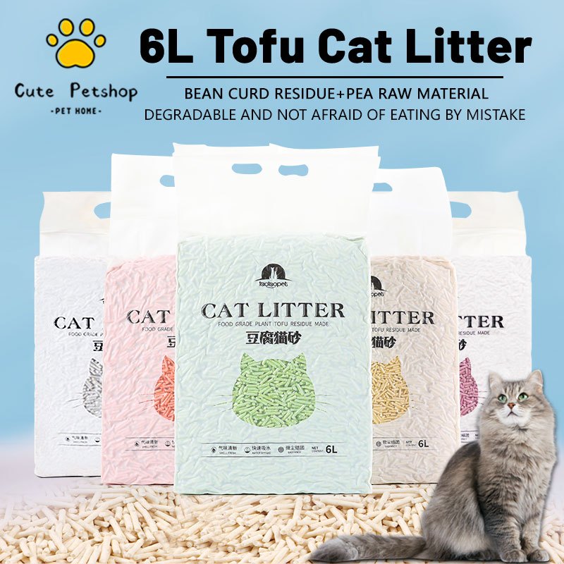 Cat Litter Tofu 6L Food Plant Tofu Residue Made Cat Sand Tofu Cat Litter Sand Deodorant Cat