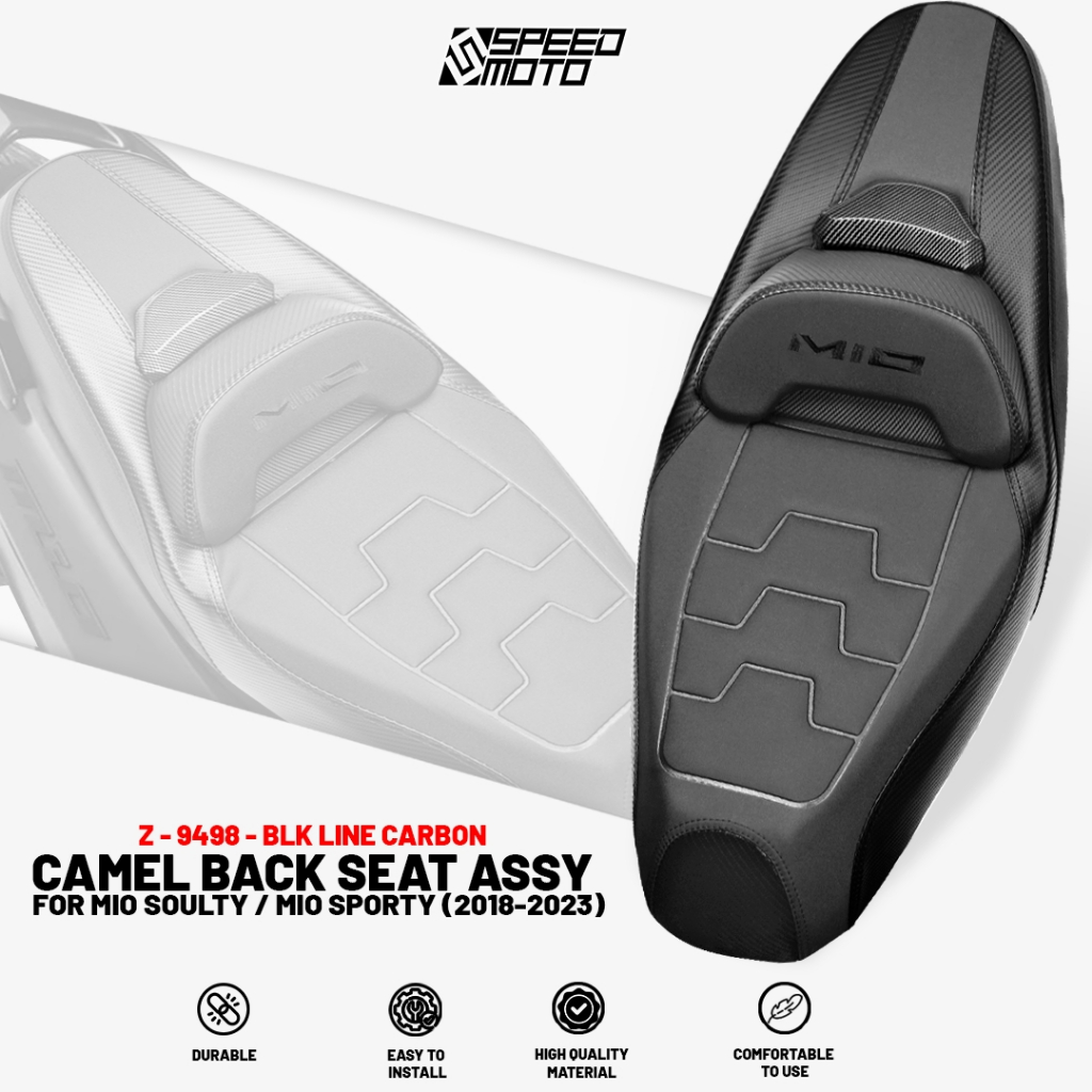 MIO SOULTY/SPORTY CAMEL BACK SEAT ASSY EMBROID LOGO CARBON DELUXE FOR