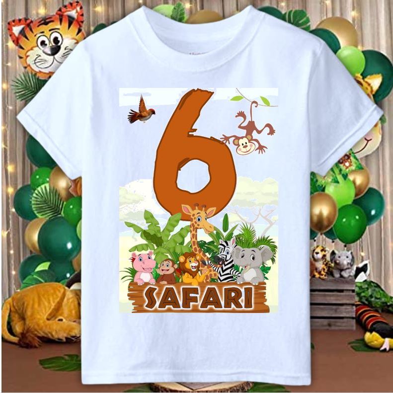 SAFARI BIRTHDAY Shirt for KIDS Printed T shirt 4MS anime 0 12 years old Shopee Philippines