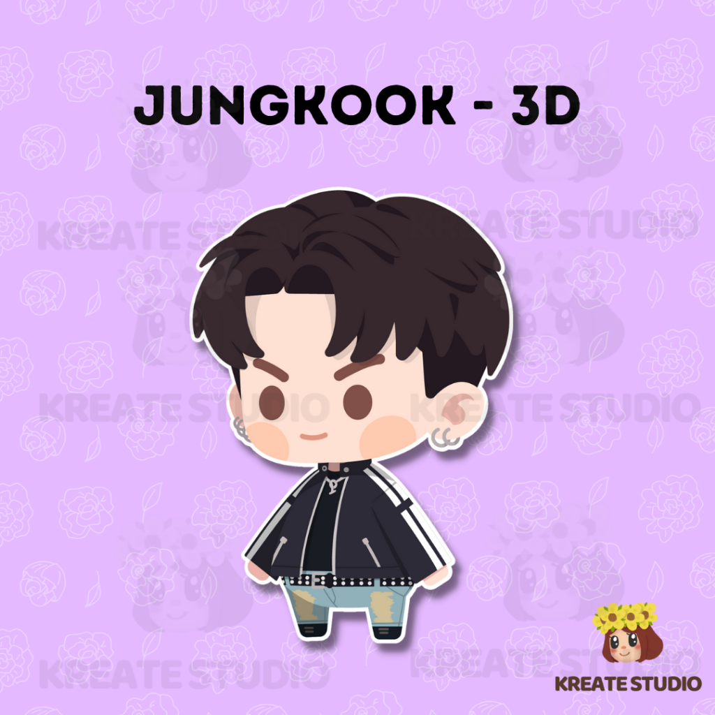 JUNG KOOK 3D - Waterproof Laminated Vinyl Sticker | Shopee Philippines