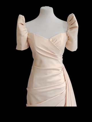 Modern Filipiniana Dress with slit duchess fabric | Shopee Philippines