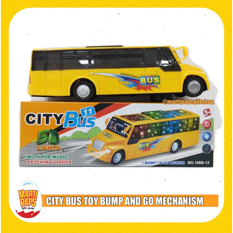 CITY BUS LIGHTS AND SOUNDS BUMP AND GO TOY CAR | Shopee Philippines