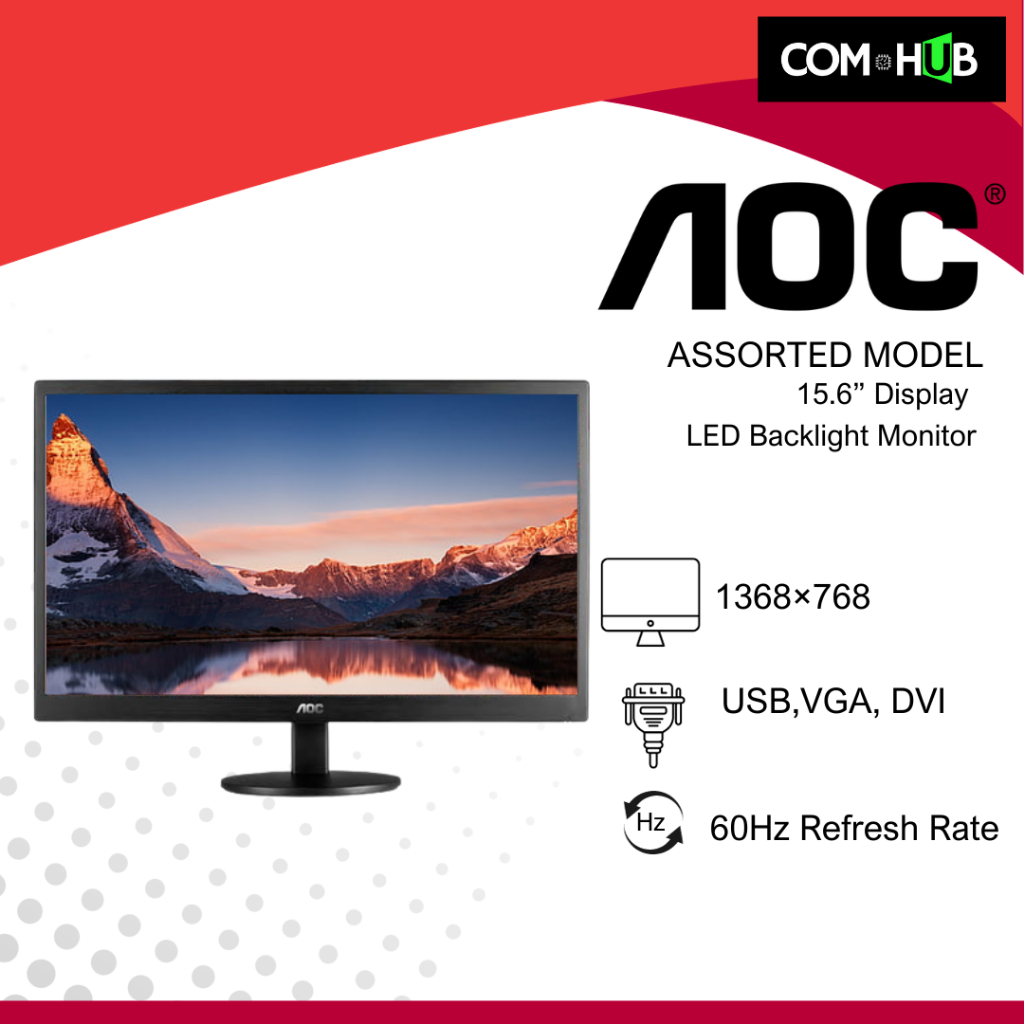 Com Hub PC | AOC 16-inch LED Monitor (Secondhand) | Shopee Philippines