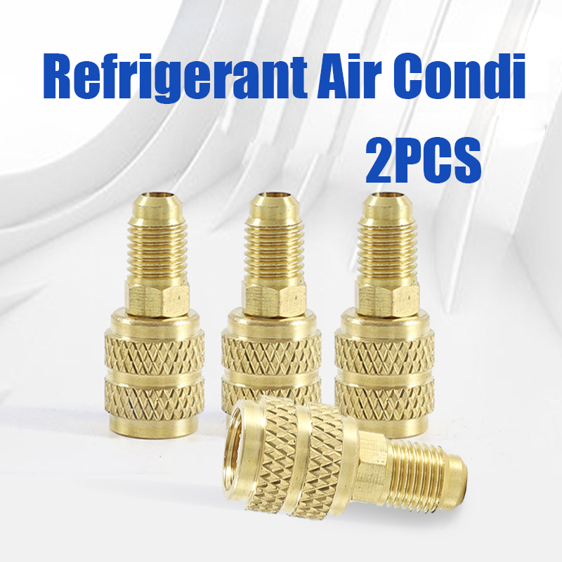 2 Pieces Air Condi Refrigerant Adapter R410/R32/R22 Straight 1/4 X 5/16 ...