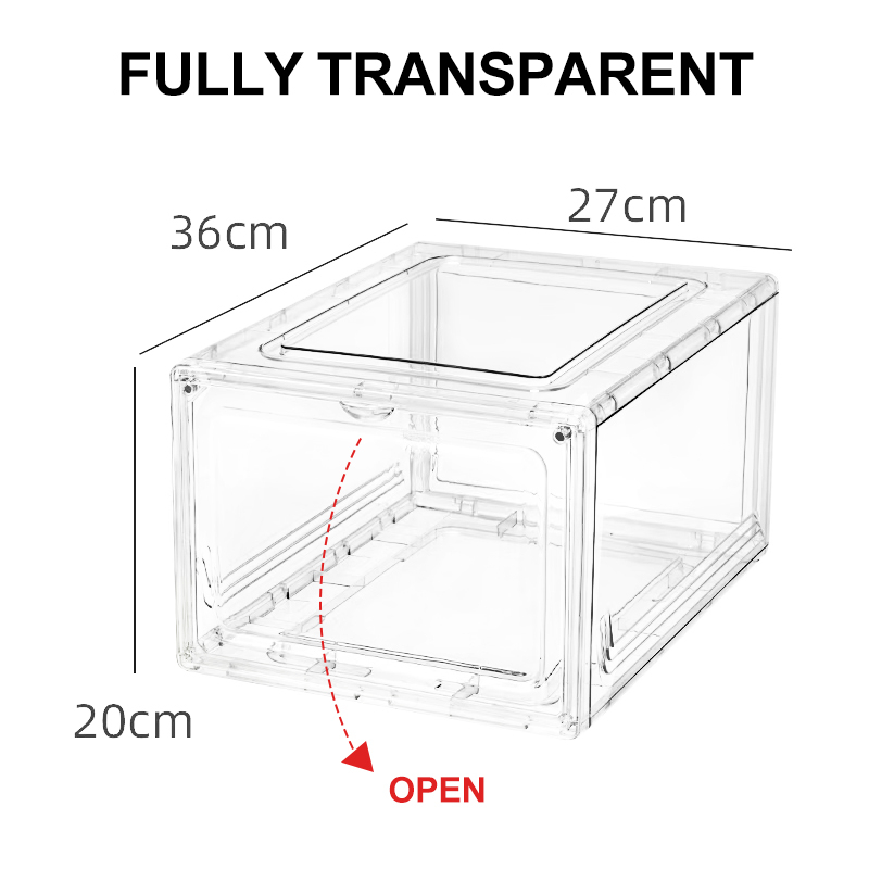 Front Drop Acrylic Shoe Box Crystal Clear Acrylic