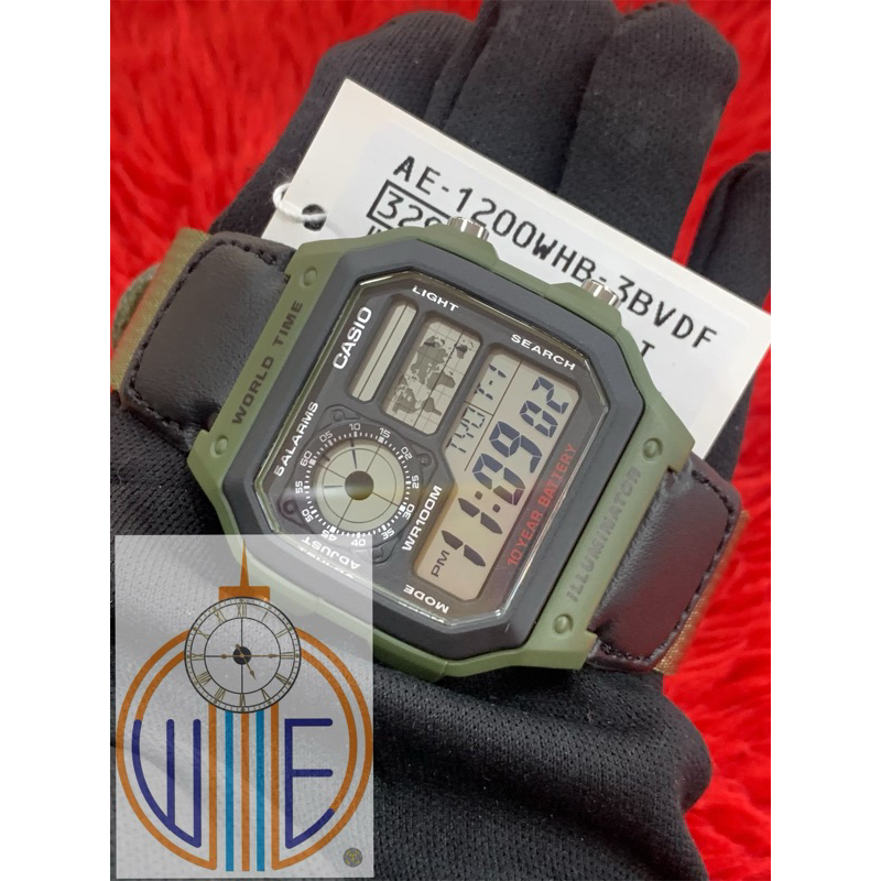 Casio AE-1200WHB-1BVEF Orologio Uomo Digitale – Multifunzione Con Cinturino In Tessuto – 10 Anni Batteria