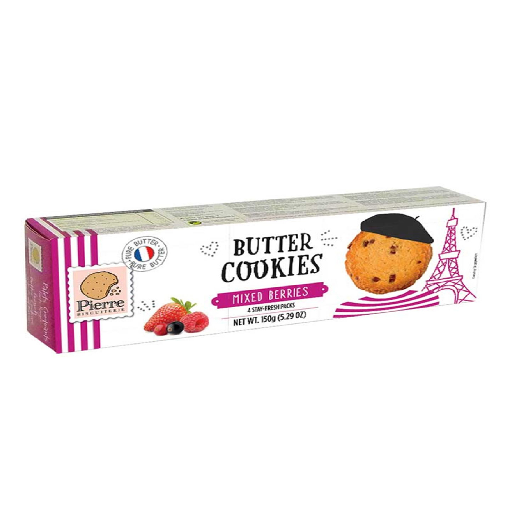 Pierre Butter Cookies Mixed Berries/Lemon & Almond/ Dark Chocolate