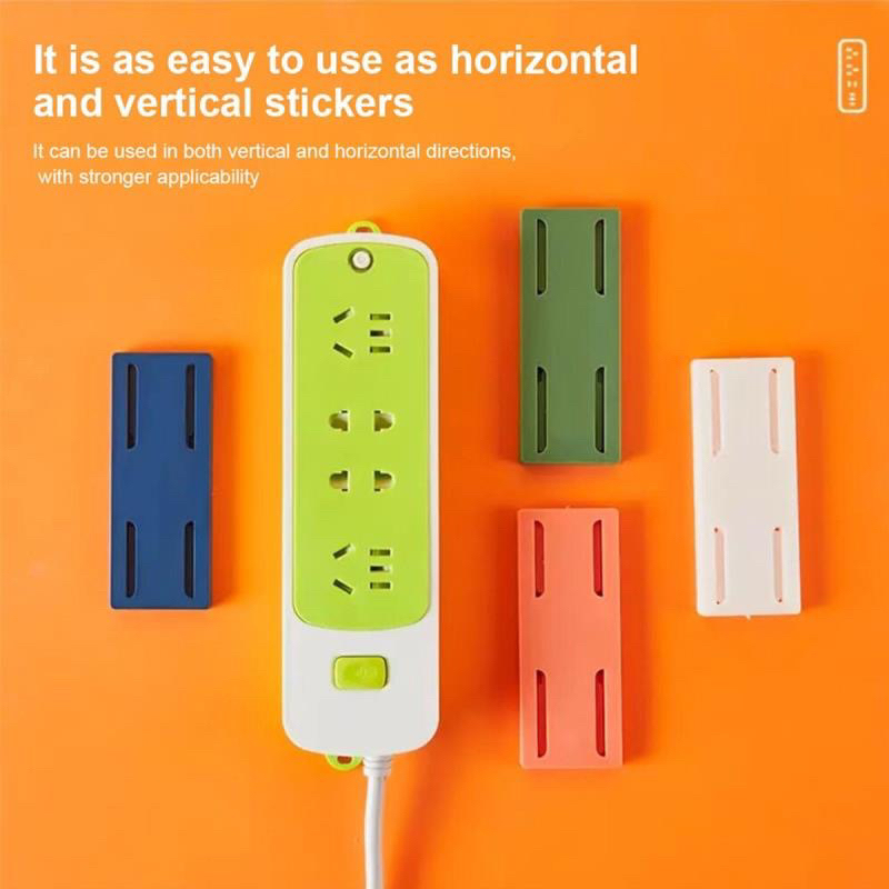 Removable NonMarking WallMounted Row Plug Holder Fixed Socket Storage