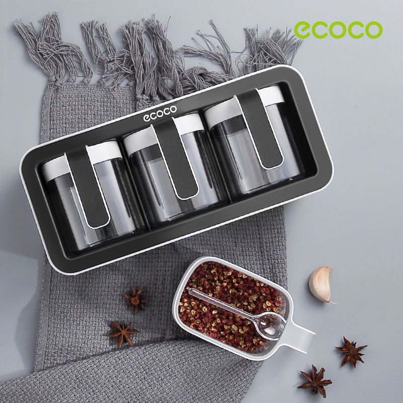 Ecoco Seasoning Jar Wall-mounted Sealed Condiments Storage Container ...