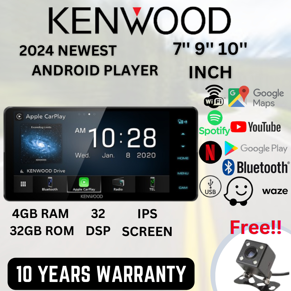 Kenwood Ettro Style 2024 Car Stereo Android Player 7"9"10"Inches Quad Core Car Multimedia MP5