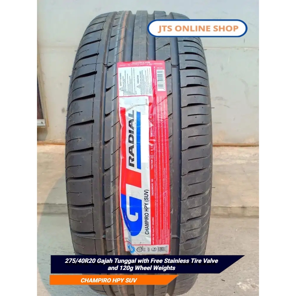 275 40r20 Gajah Tunggal With Free Stainless Tire Valve And 120g Wheel 