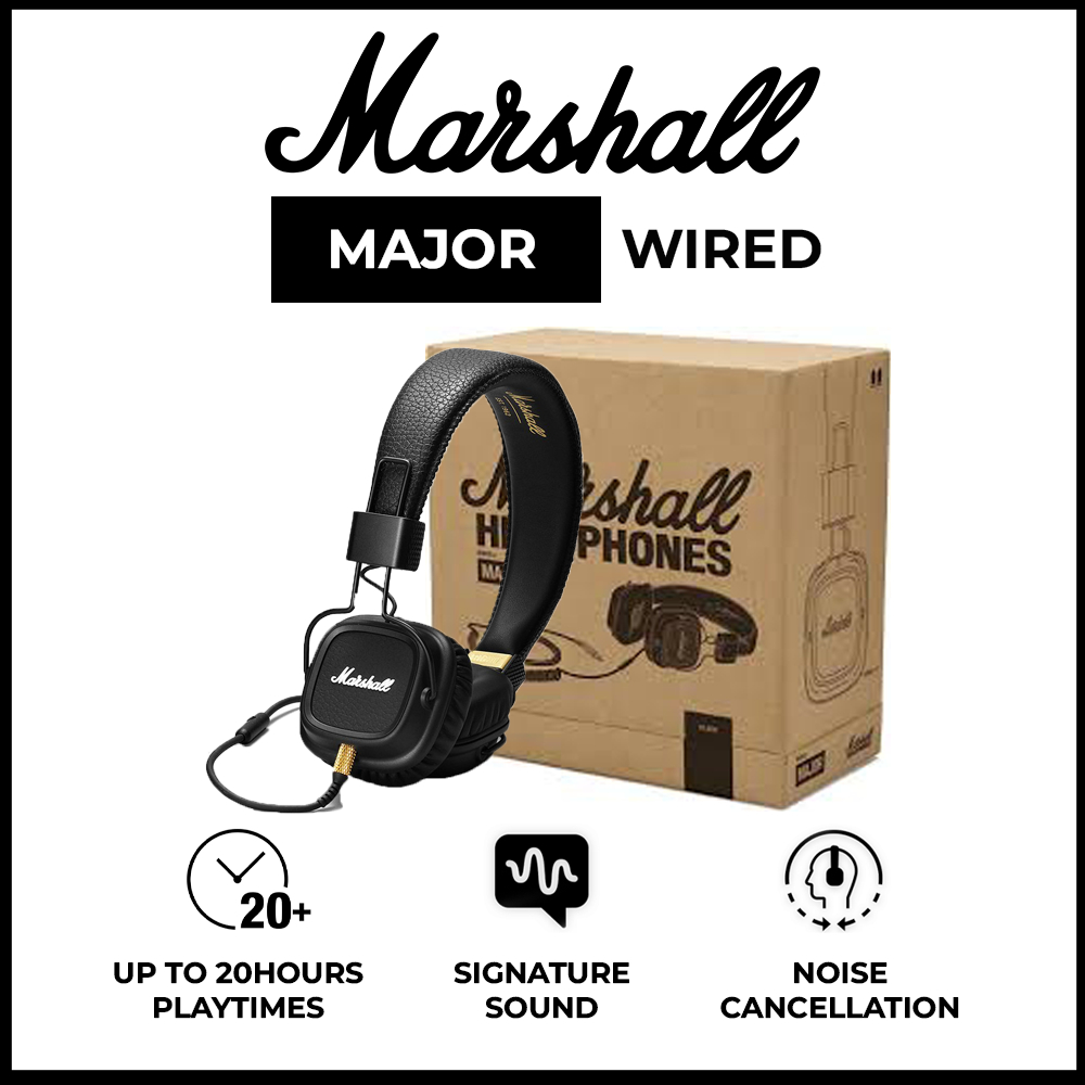 Marshall Major Headphones Leather Noise Cancelling Fx 50 Headphone Dj Hi Fi Wired Headphone 3854