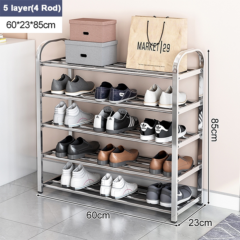 5/4/3/2 Tiers Shoe Rack Stainless Steel Shoes Shelf Storage Organizer ...