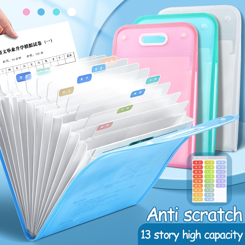 Vertical file bag PP semi transparent portable student test paper ...