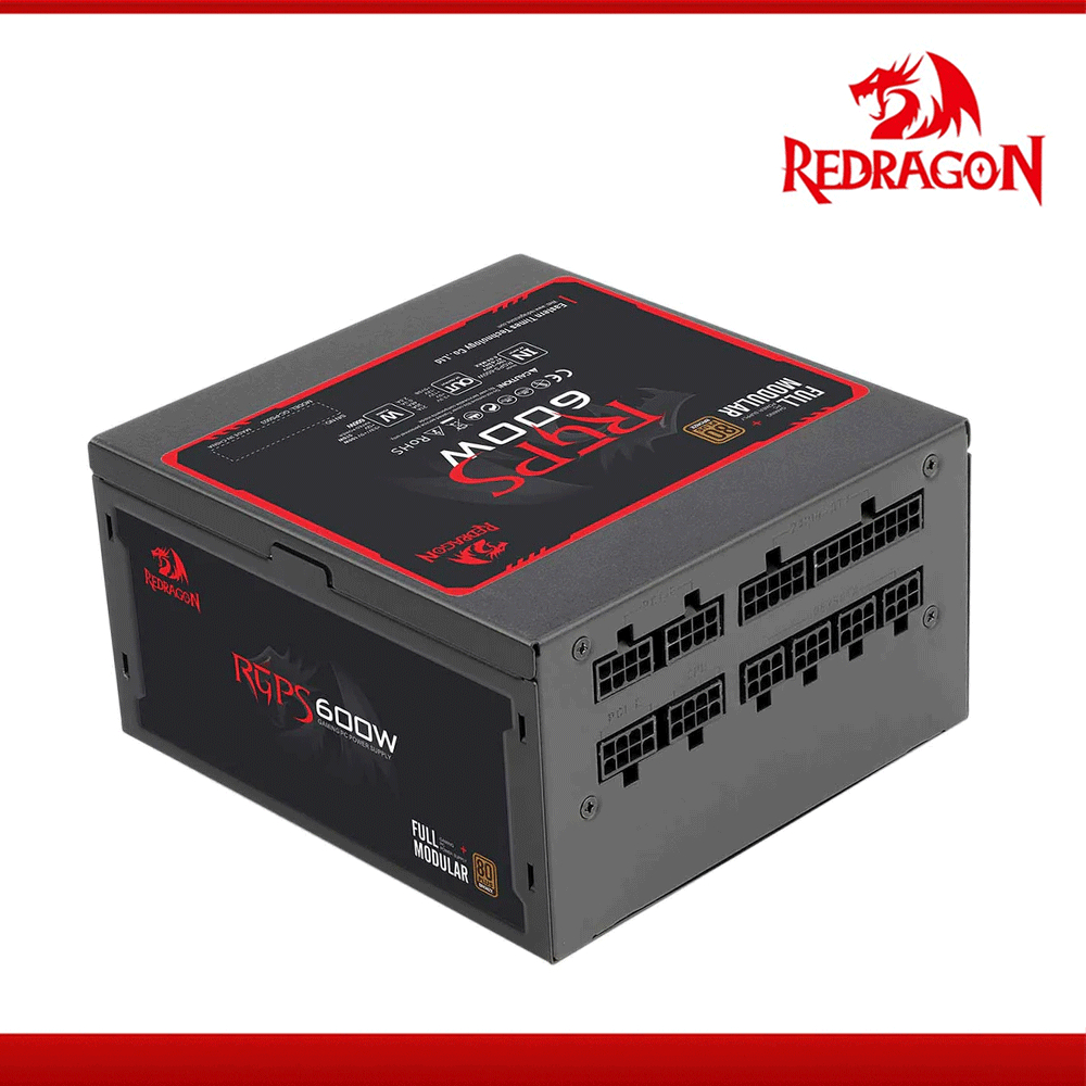 Redragon GC-PS0003 RGPS-600W 80+ Bronze Full Modular ATX Gaming PC ...