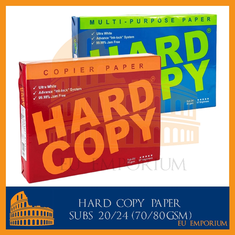 Hard Copy Bond Paper (1) Ream Sub24 80gsm Copier Paper Short Long A4