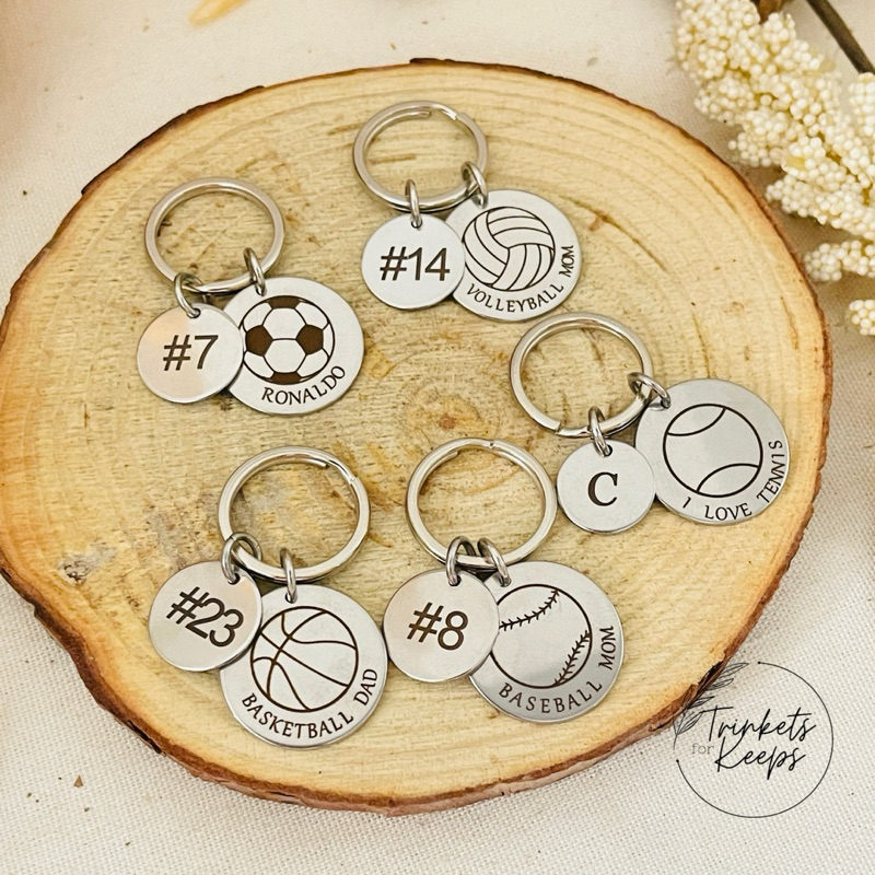 Sports Keychain • BasketBall Keychain • Volleyball Keychain • Soccer Keychain • Baseball