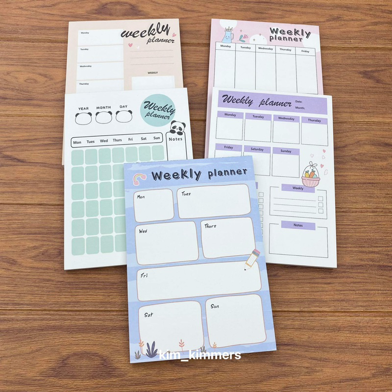 Weekly Planner A5 Notepad 60 sheets 8 x 6 inches Vertical Memopad to do ...