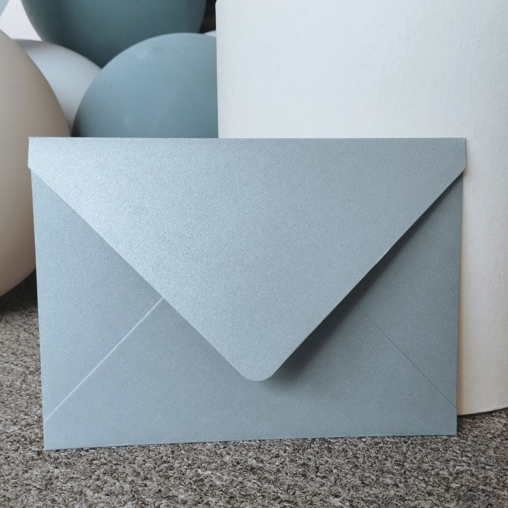 Wedding Envelope | Invitation Envelope | Dusty Blue Shimmery Paper, 5R ...