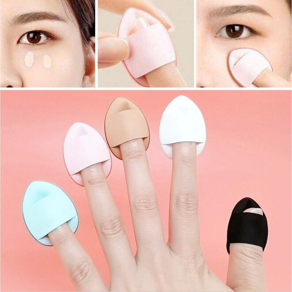 Triangle Soft Makeup Sponge Reusable Wedge Shape & 10pcs Finger Puff ...