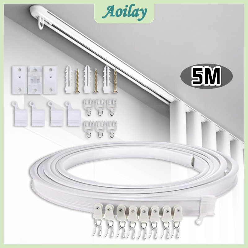 Flexible Curtain Rod One Meter Bendable Plastic Metal Alloy Rod Window