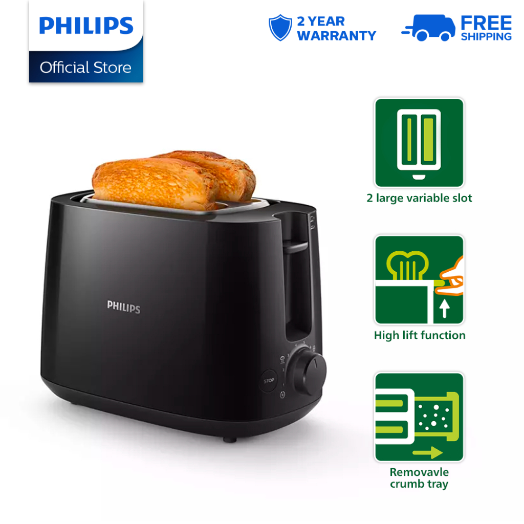 Philips Toaster Two Large Variable Slot With 8 Settings and Integrated
