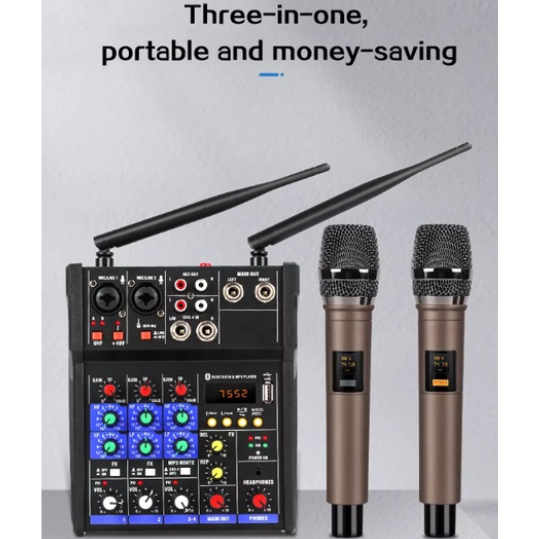 YAMAHA G4 POWER MIXER WITH NICE QUALITY WIRELESS MICROPHONE 4 Channels