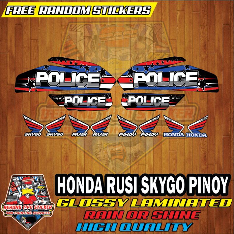 Tmx155,RusiMacho,Pinoy,Skygo Police decals | Shopee Philippines