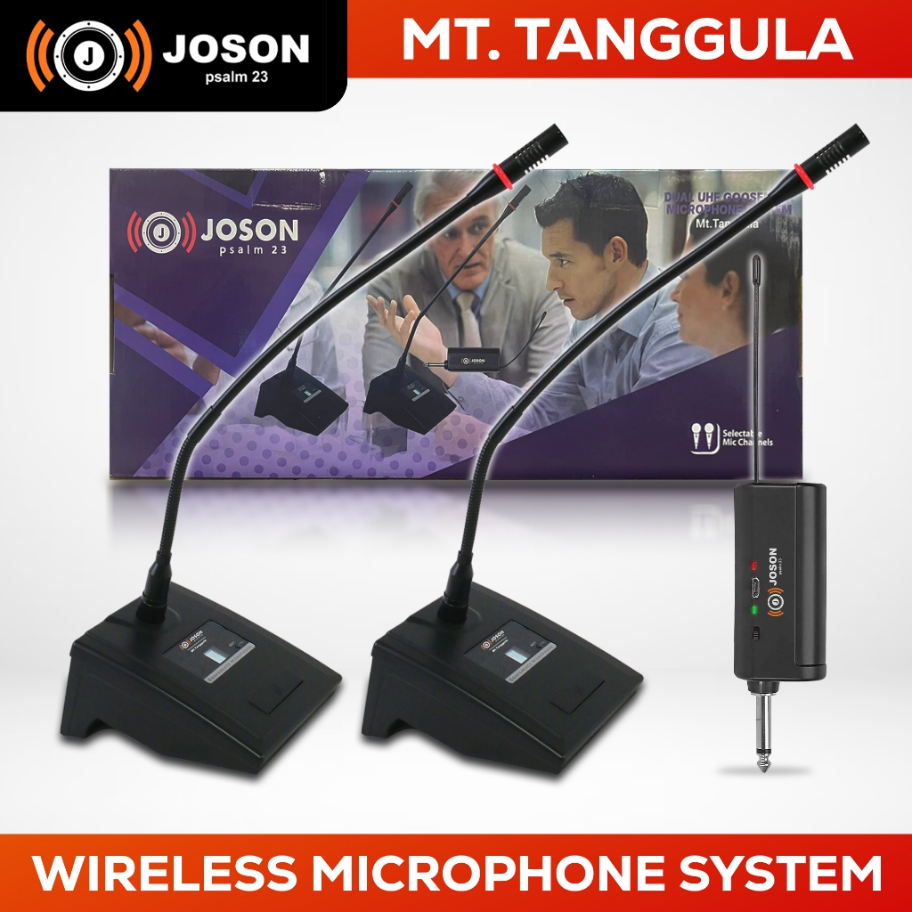 Joson MT. TANGGULA Dual UHF Wireless Gooseneck Microphone System