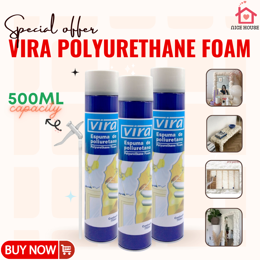 Vira Polyurethane Foam Pu Foam Spray Multipurpose Foam Spray Good Filling Capacity Sealing Gap 0800