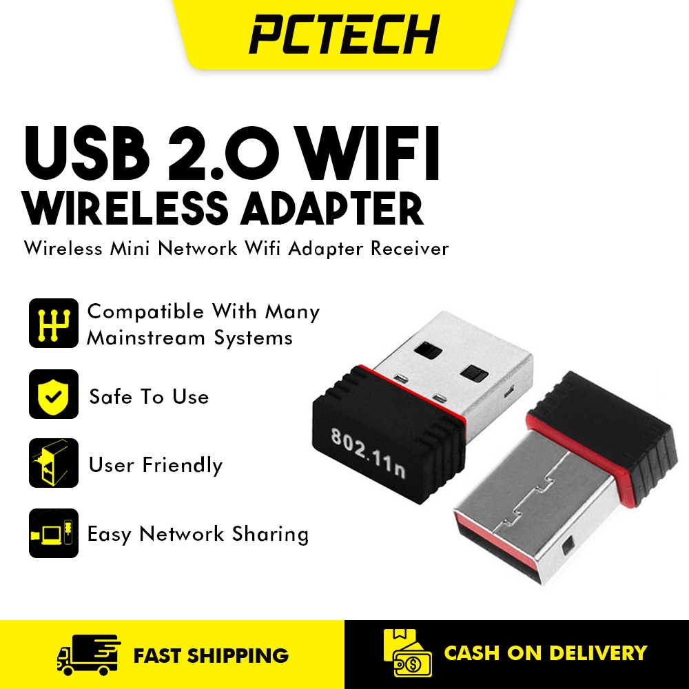 Popcorn Wireless Mini USB Wi-Fi Adapter Receiver Network Card 802.11n ...