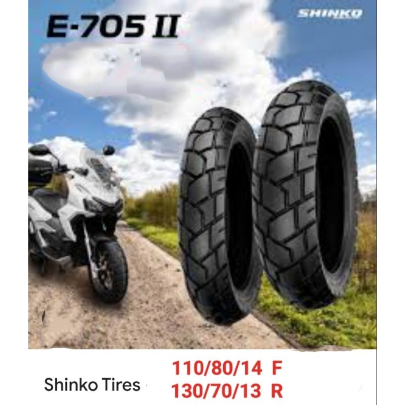 SHINKO E705-ll DUAL SPORTS TUBELESS FOR ADV 110/80/14 130/70/13 (Free ...