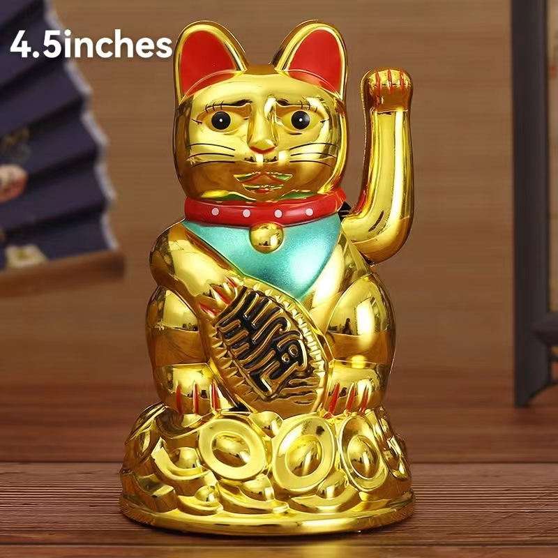 Money cat#45A Lucky cat#battery operated gold color good luck charms home  decor house office