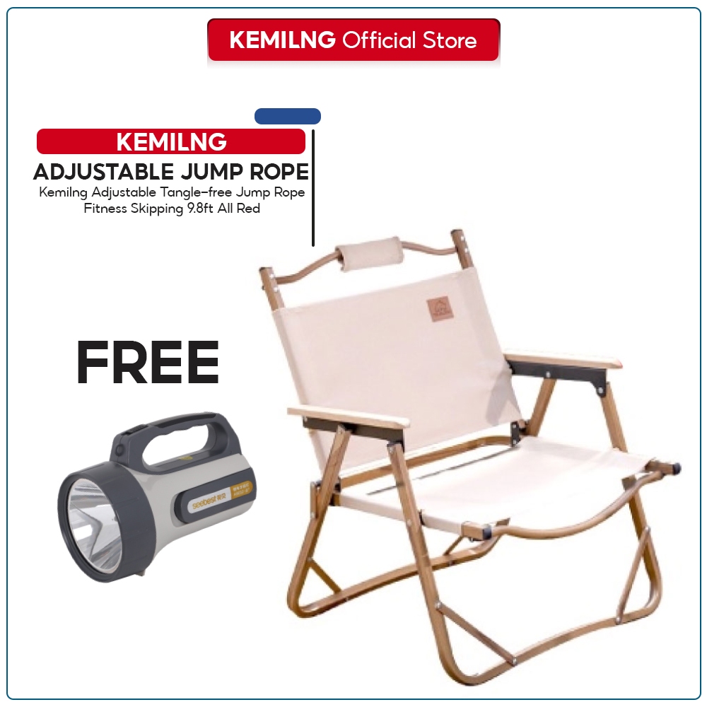KEMILNG Wooden Camping Chair Outdoor Portable Folding Chair Party