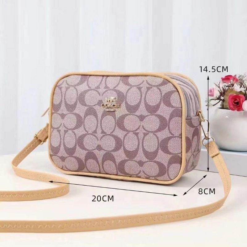 T2007 Coach Three Zipper Sling Bag Fashion For Women s