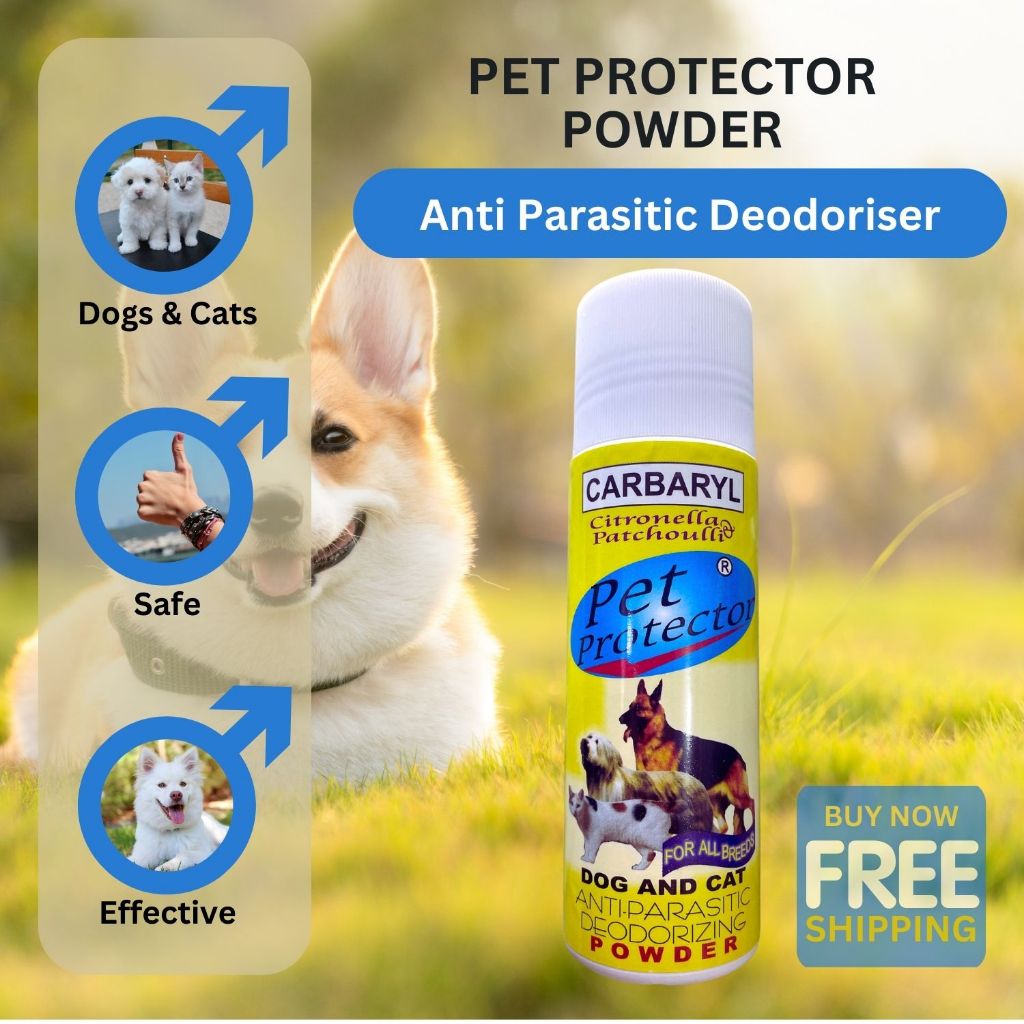 PET PROTECTOR Dog & Cat Anti Parasitic Deodorizing Powder for all