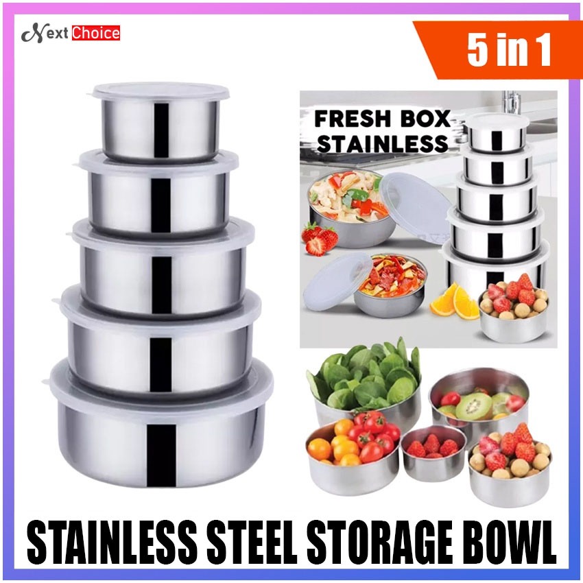 5in1 Protect Fresh Box Stainless Steel Ware Set Food Lunch Box ...