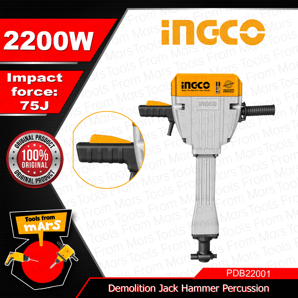 INGCO Demolition Jack Hammer Percussion 2200W PDB22001 •TOOLS FROM MARS