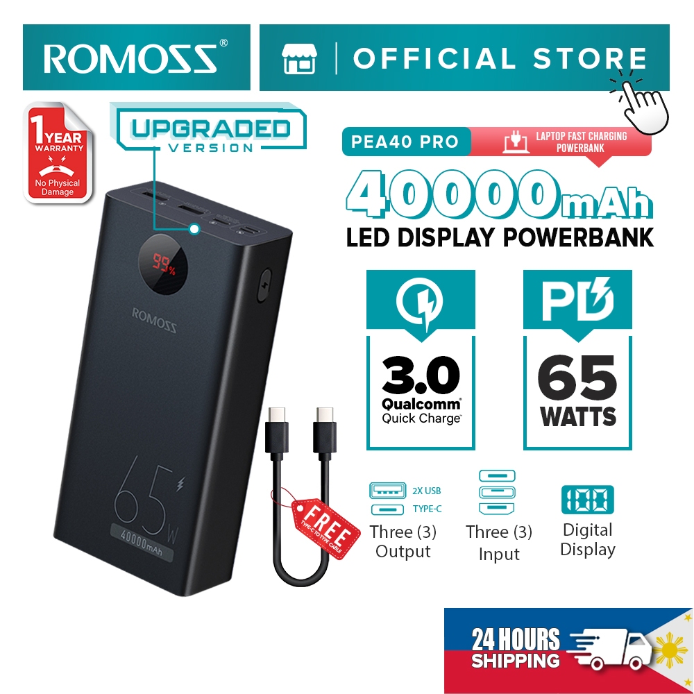 Romoss PPD20 20000mAh 50Watts Type-C Quick Charge For laptop/pad ...