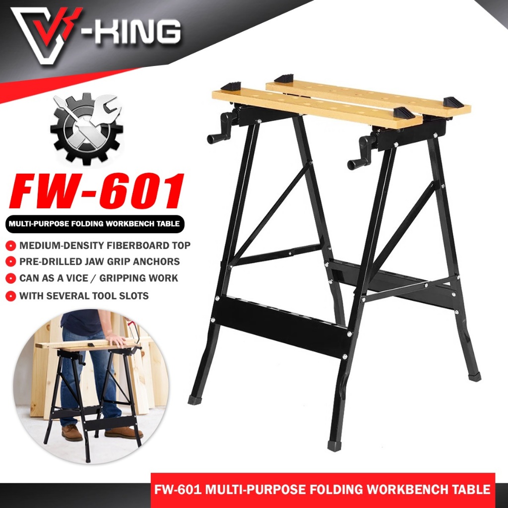 VKING FW601 MultiPurpose Folding Workbench and Vice Portable Work