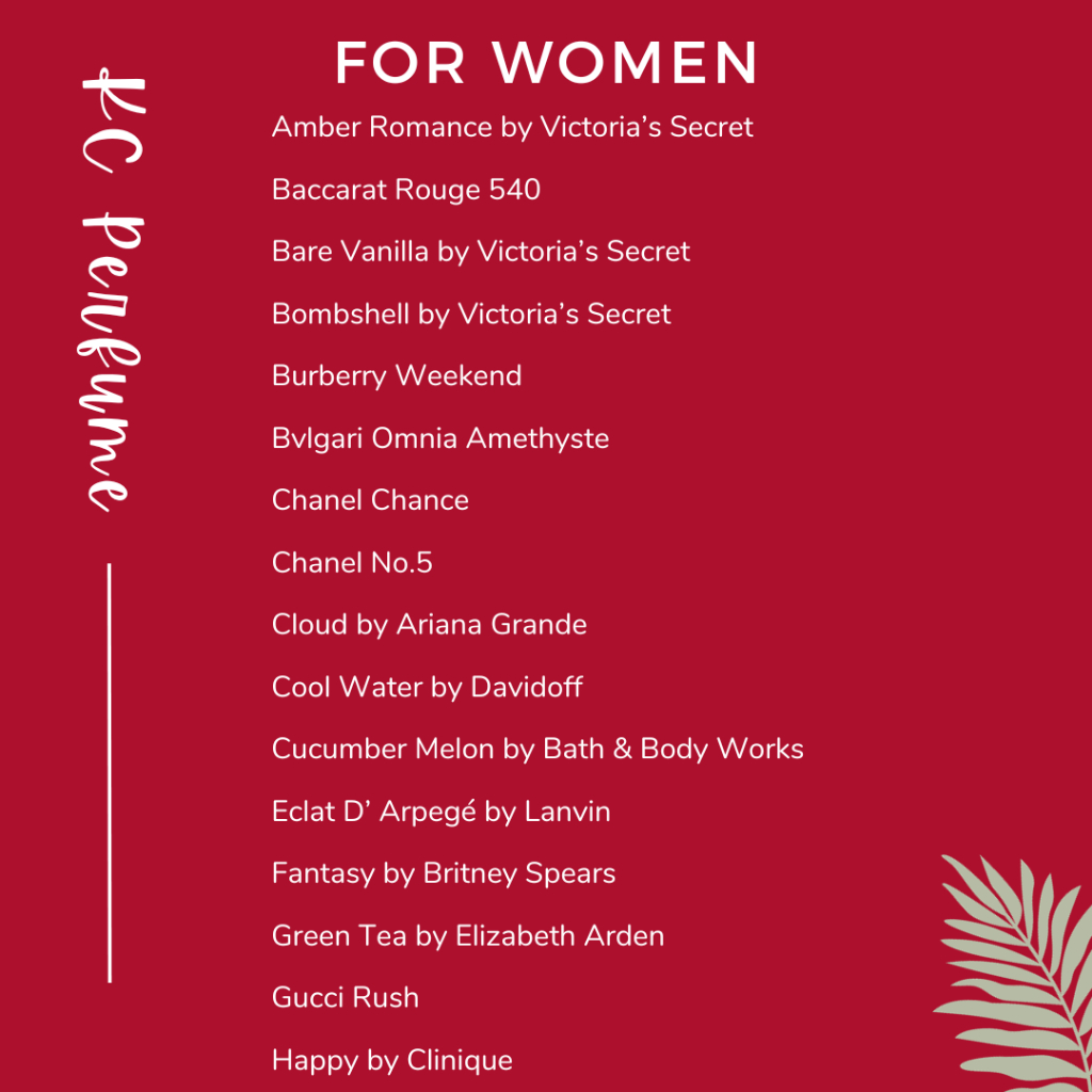 KC Perfumes for Women 60ml Premium Inspired Scent (30 oilbased