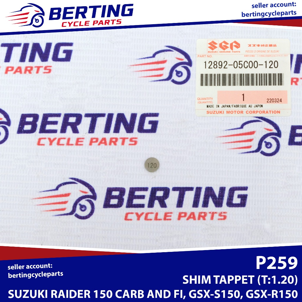 SGP SHIM TAPPET Suzuki Raider 150 GSXS GSXR 150 600 750 1000 SV650 V