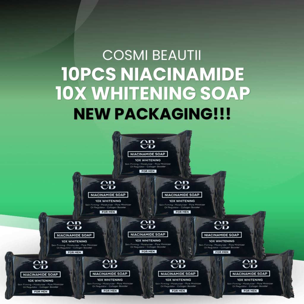 10pcs CB NIACINAMIDE 10x whitening soap for all skin types and men