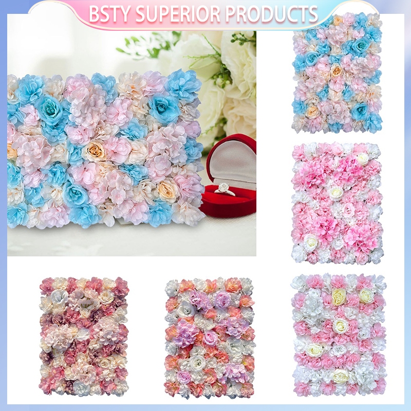 Artificial Silk Flowers Wall Panel Party Floral Artificial Silk Rose