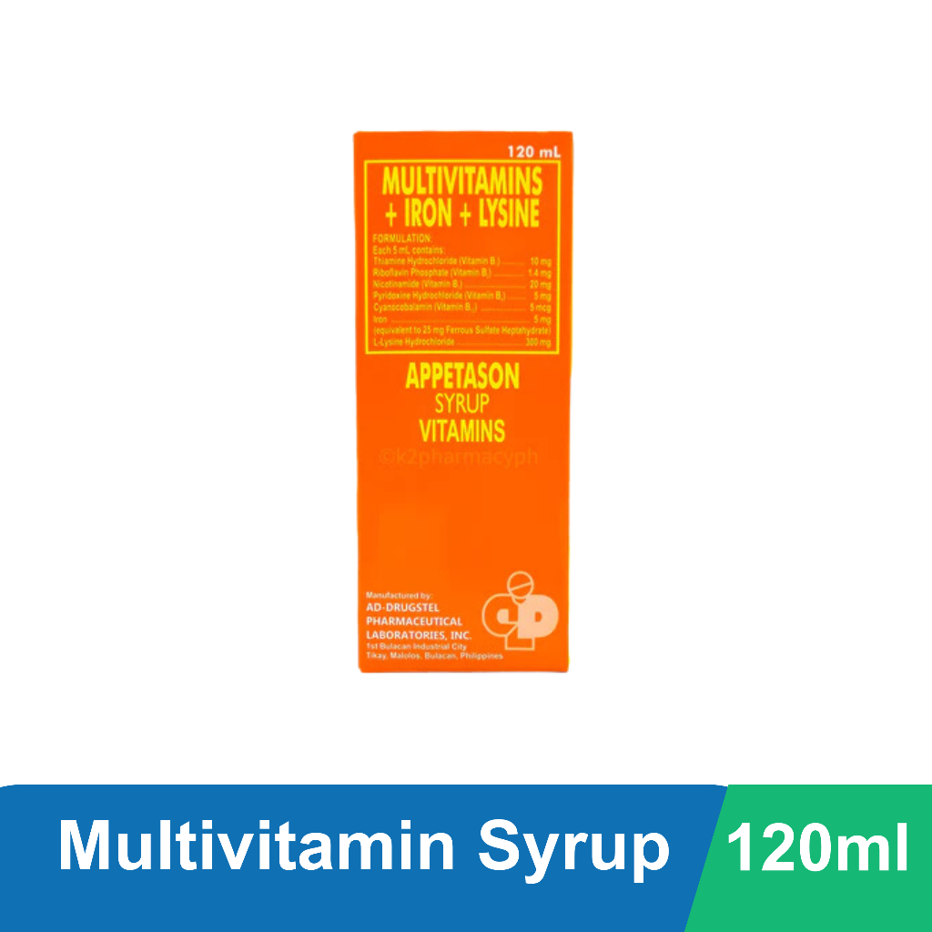 Appetason Vitamin B Complex, Lysine & Iron Syrup 120ml Shopee Philippines