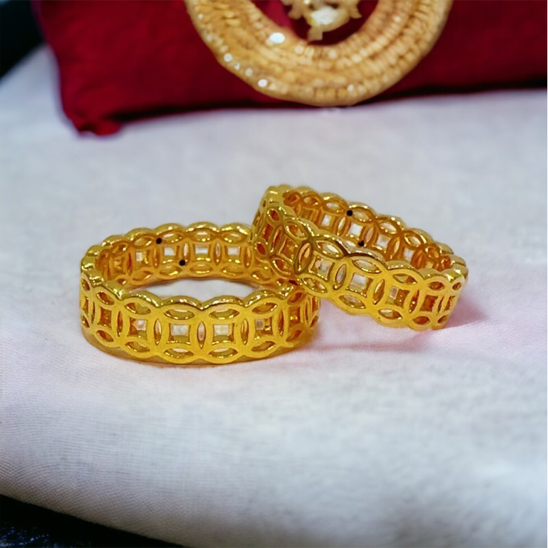 18K Gold Money Catcher Coin Ring pawnable legit gold Shopee Philippines