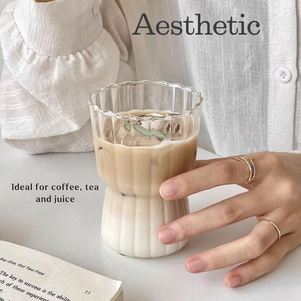 LOCAUPIN Set of Borosilicate Glass Coffee Gift Mug Textured Aesthetic ...