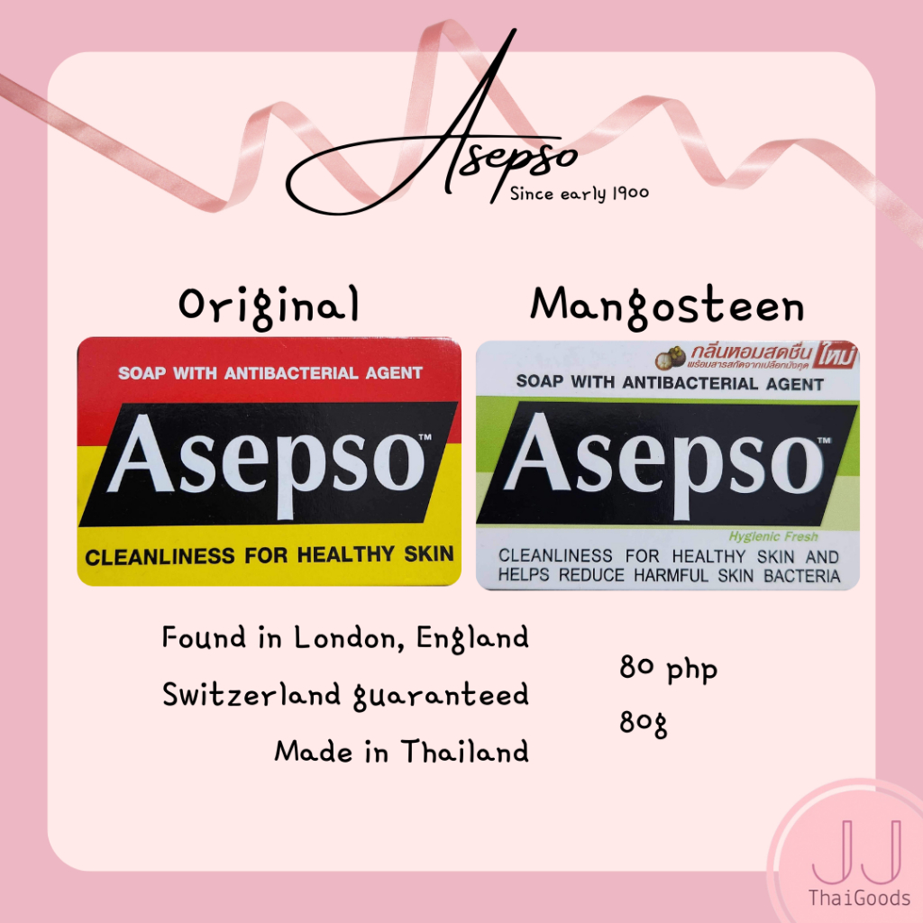 Original Asepso soap (80g) made in Thailand. Best for Acne, rashes