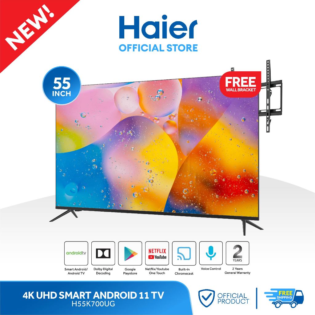 Haier H55K700UG 55 Inch 4K UHD Smart Android 11 TV Netflix and Youtube ...